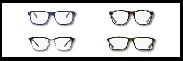 Exemples de paires et montures de lunettes de vue à choisir quand on a un visage oblong ou allongé