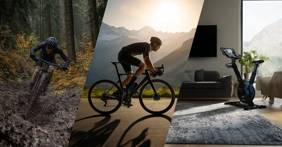 Quelle est la différence entre VTT, vélo de route (cyclisme) et le home trainer indoor ?