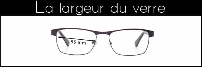 Dimension de la largeur des verres des lunettes