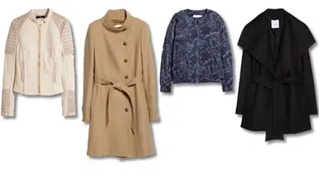 Exemples de manteaux et de vestes à porter pour sa silhouette en A, pyramide, triangle ou poire Exemples de manteaux et de vestes à porter pour sa silhouette en A, pyramide, triangle ou poire