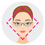 Lunettes de vue pour femme avec un visage losange, hexagonal ou diamant